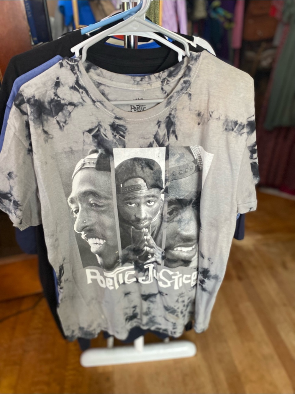 Poetic Justice Tie-Dye Graphic Tee - Gray